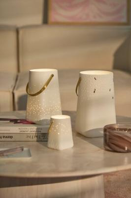 Räder lantaarn waxinelicht Bladeren met hengsel large