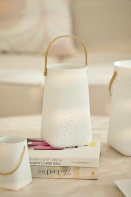 Räder lantaarn waxinelicht Weidebloemen porselein met hengsel medium