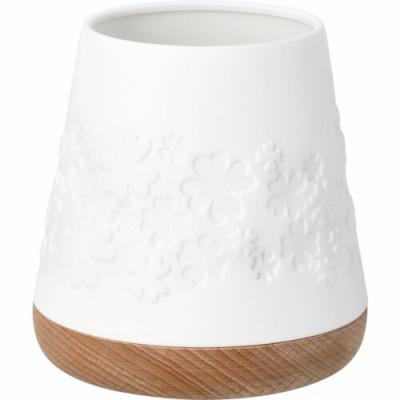 Räder waxinelicht windlicht porselein met hout Klavertjes medium