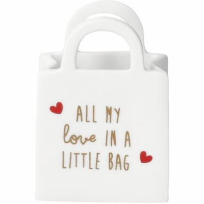 Räder mini tasje porselein All my love in a little bag