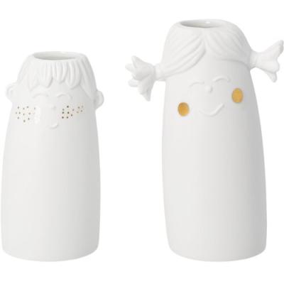 Räder Familie mini vaasjes Jongen en Meisje, set van 2