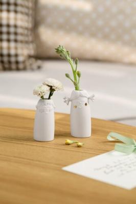 Räder Familie mini vaasjes Jongen en Meisje, set van 2