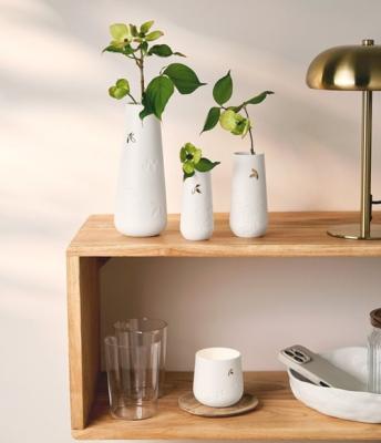 Räder vaasje Bloemen en gouden blad medium