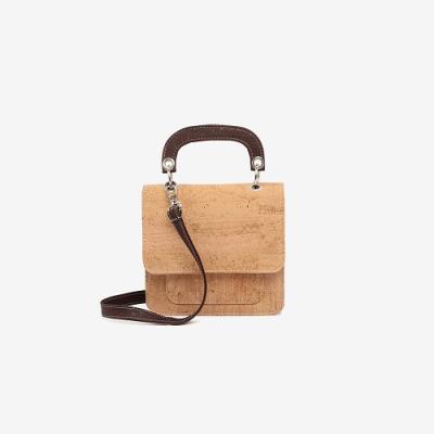 Artelusa hand/schoudertas kurk naturel en bruin