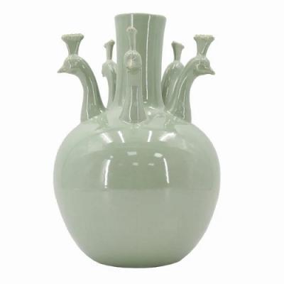 0 Grote vaas Pauwen jade groen