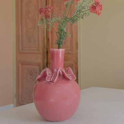 0 Grote vaas Vlinders roze