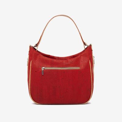 Artelusa kurk hand/schoudertas rood en naturel beige