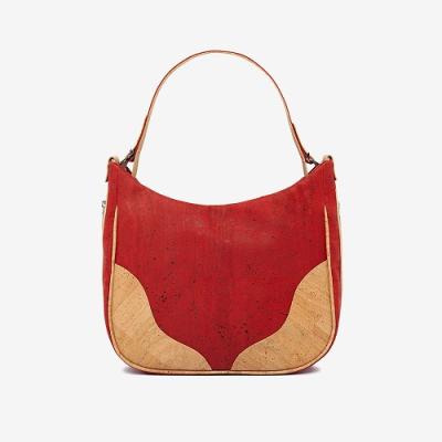 Artelusa kurk hand/schoudertas rood en naturel beige