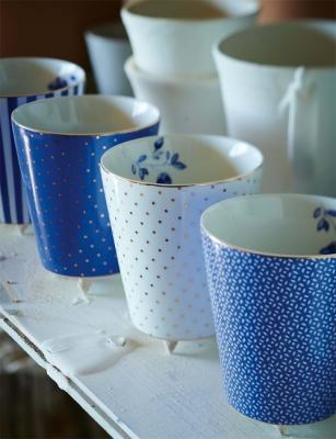 PIP mok zonder oor 230 ml  small royal dots blue