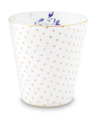 PIP mok zonder oor 230 ml  small royal dots white