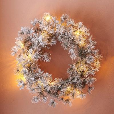 Sirius Alfi Kerstkrans Groen-snowy 15 led