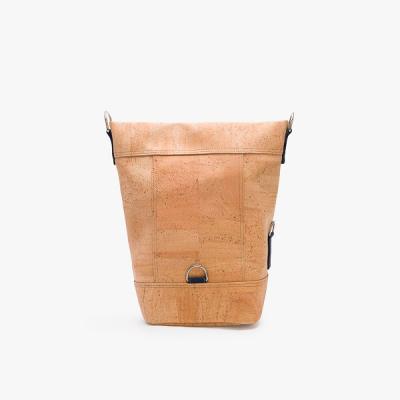 Artelusa schoudertas/rugtas kurk naturel met donkerbruin