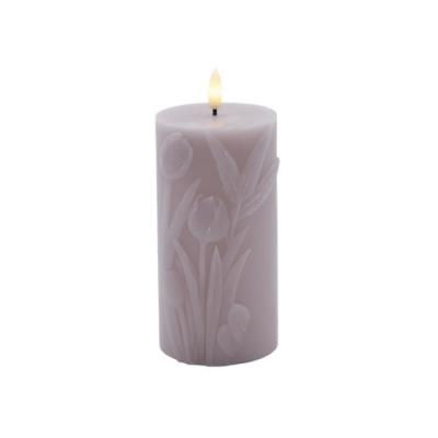 Sirius led kaars Sille Tulisa Pillar Bloemen mauve pink
