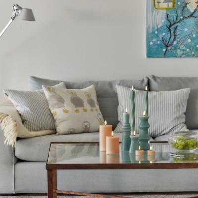 Sirius led kaars Sille Nordic Sculpture sandy groen Twist 26 cm, set van 2