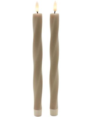 Sirius led kaars Sille Nordic Sculpture licht caramel Twist 26 cm, set van 2