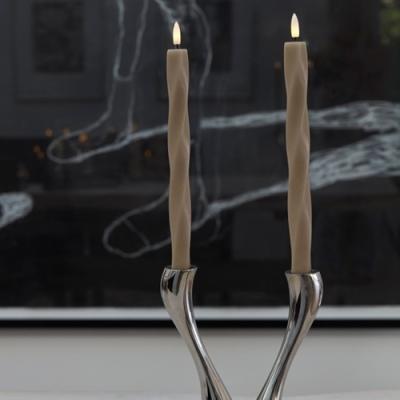 Sirius led kaars Sille Nordic Sculpture licht caramel Twist 26 cm, set van 2