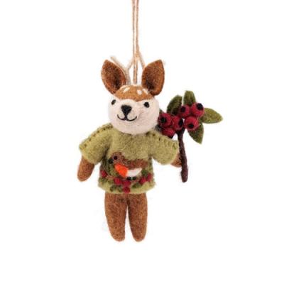 Sjaal met verhaal Hanger Hert English Christmas Lichtgroen