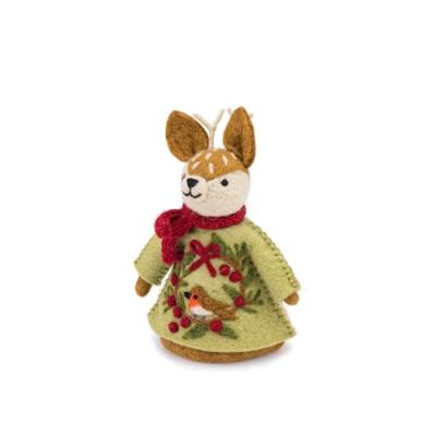 Sjaal met verhaal Decoratie Hert English Christmas Roodborstje