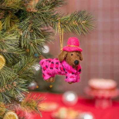 Sjaal met verhaal Hanger Teckel Panter Roze