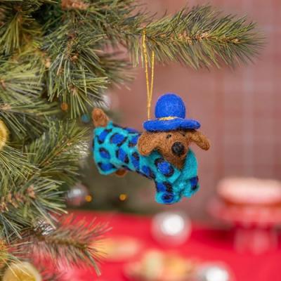 Sjaal met verhaal Hanger Teckel Panter Turquoise