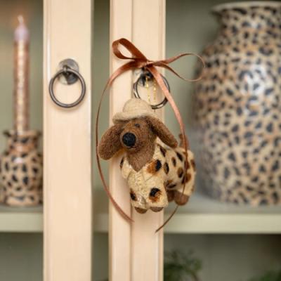 Sjaal met verhaal Hanger Teckel Panter Beige