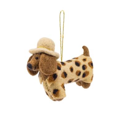 Sjaal met verhaal Hanger Teckel Panter Beige