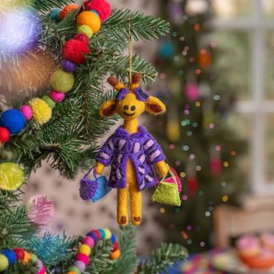 Sjaal met verhaal Hanger Giraffe Shopaholic Paars