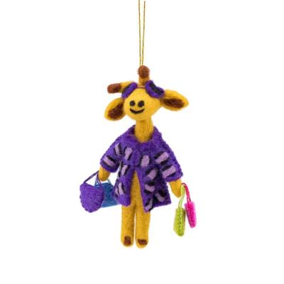 Sjaal met verhaal Hanger Giraffe Shopaholic Paars