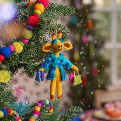 Sjaal met verhaal Hanger Giraffe Shopaholic Turquoise