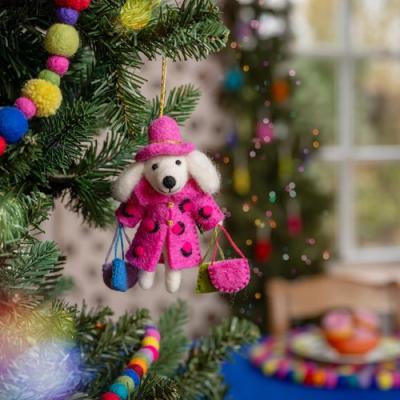 Sjaal met verhaal Hanger Poedel Shopaholic Roze