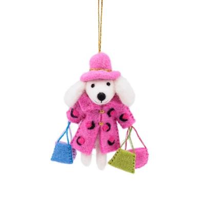 Sjaal met verhaal Hanger Poedel Shopaholic Roze