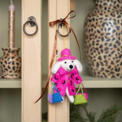 Sjaal met verhaal Hanger Poedel Shopaholic Roze