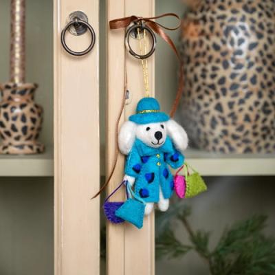 Sjaal met verhaal Hanger Poedel Shopaholic Turquoise