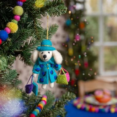 Sjaal met verhaal Hanger Poedel Shopaholic Turquoise