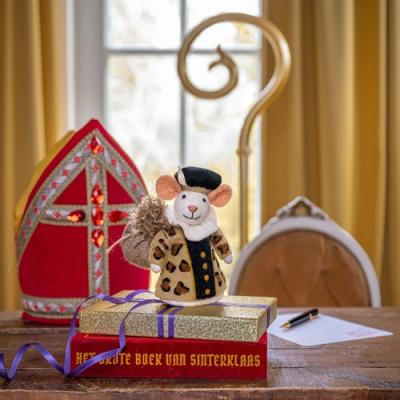 Sjaal met verhaal decoratie Muis Piet Panterprint