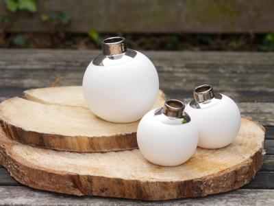 Räder vaasje snowball white-silver large