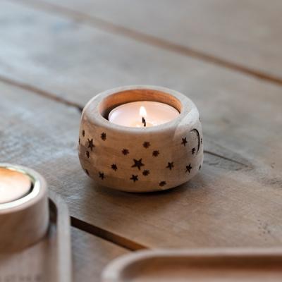 Räder houten waxinelicht Moonlight