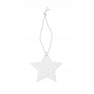 Räder hanger kerstster wit met witte sterretjes