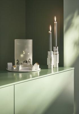 Räder lantaarn windlicht/vaas met huisjes