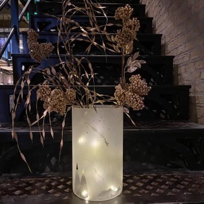 Räder lantaarn glas windlicht/vaas met kerststal