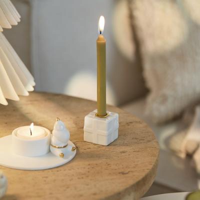 Räder kaarsenstandertje mini kadootje wit met goud