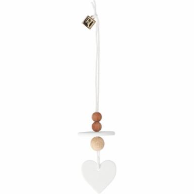 Räder hanger houten kralen en porseleinen hart Joy of Heart