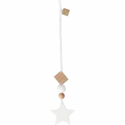 Räder hanger houten kralen en porseleinen ster Shooting Star