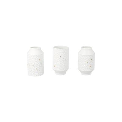 Räder kleine vaasjes wit-goud, set van 3