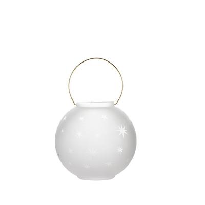 Räder Lantaarn frosted glas Sterren met lichtsnoertje