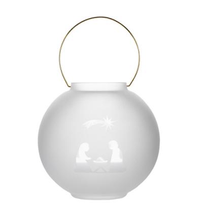 Räder Lantaarn frosted glas Kerststal met lichtsnoertje