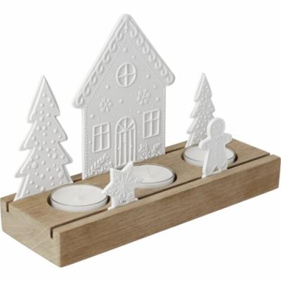 Räder waxinelicht hout en porselein Gingerbread Peperkoek