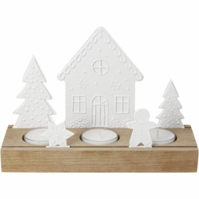 Räder waxinelicht hout en porselein Gingerbread Peperkoek