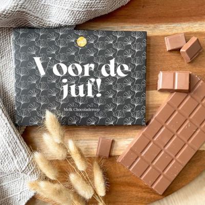 Chocolade cadeautje Voor de juf - melk chocolade