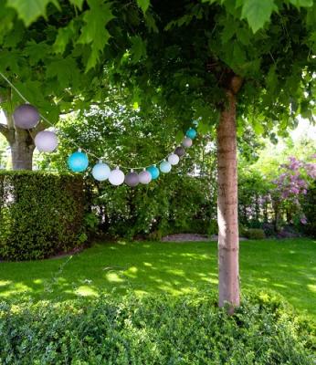 Buiten lichtslinger Cotton Ball Lights Turquesa, starterkit 20 lampjes